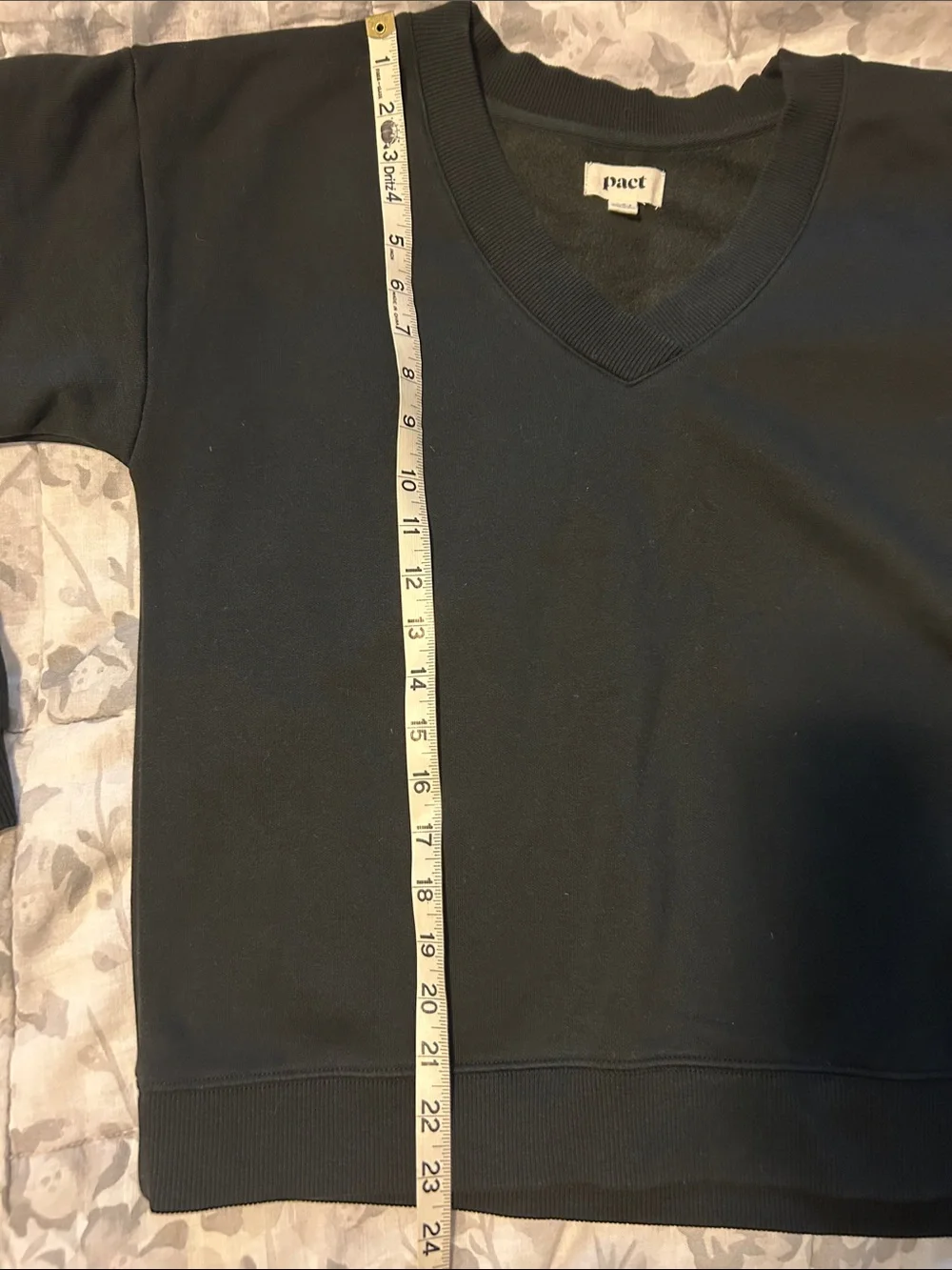 Pact Black V-Neck Pullover Sweatshirt
